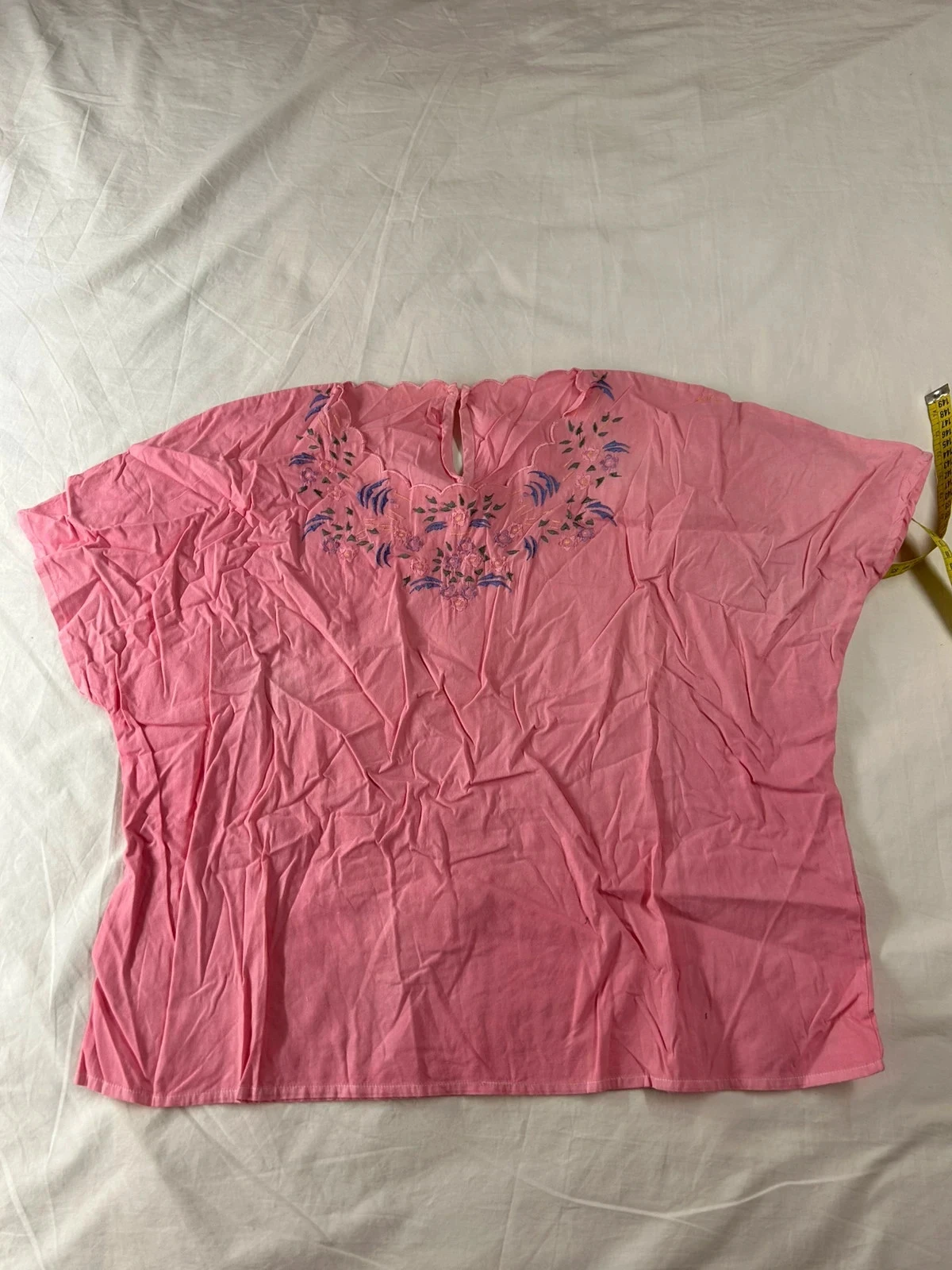 Blouse rose manches courtes vintage sedi 100% Cotton